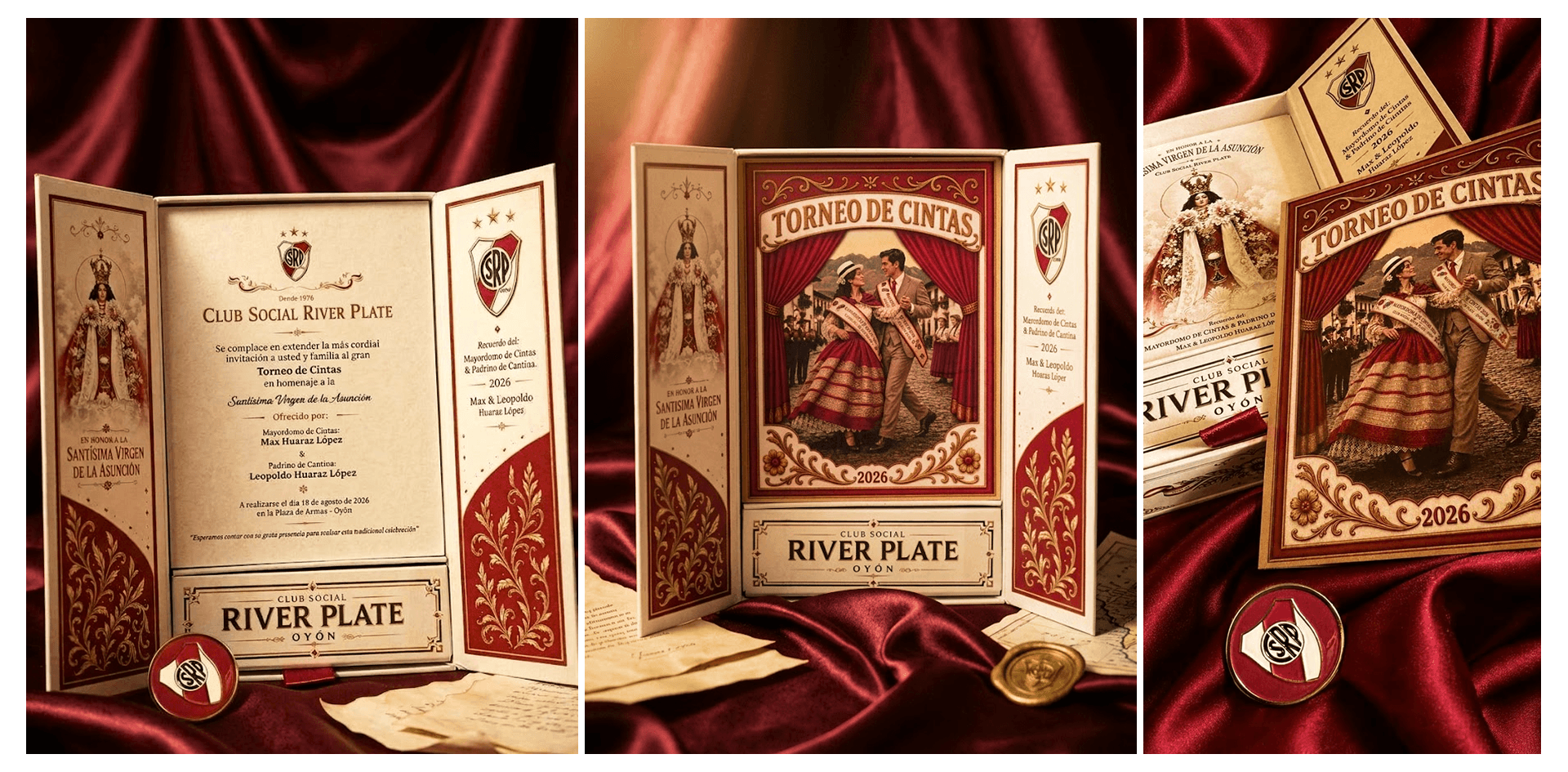 Final render of the open invitation with the club pin and seal